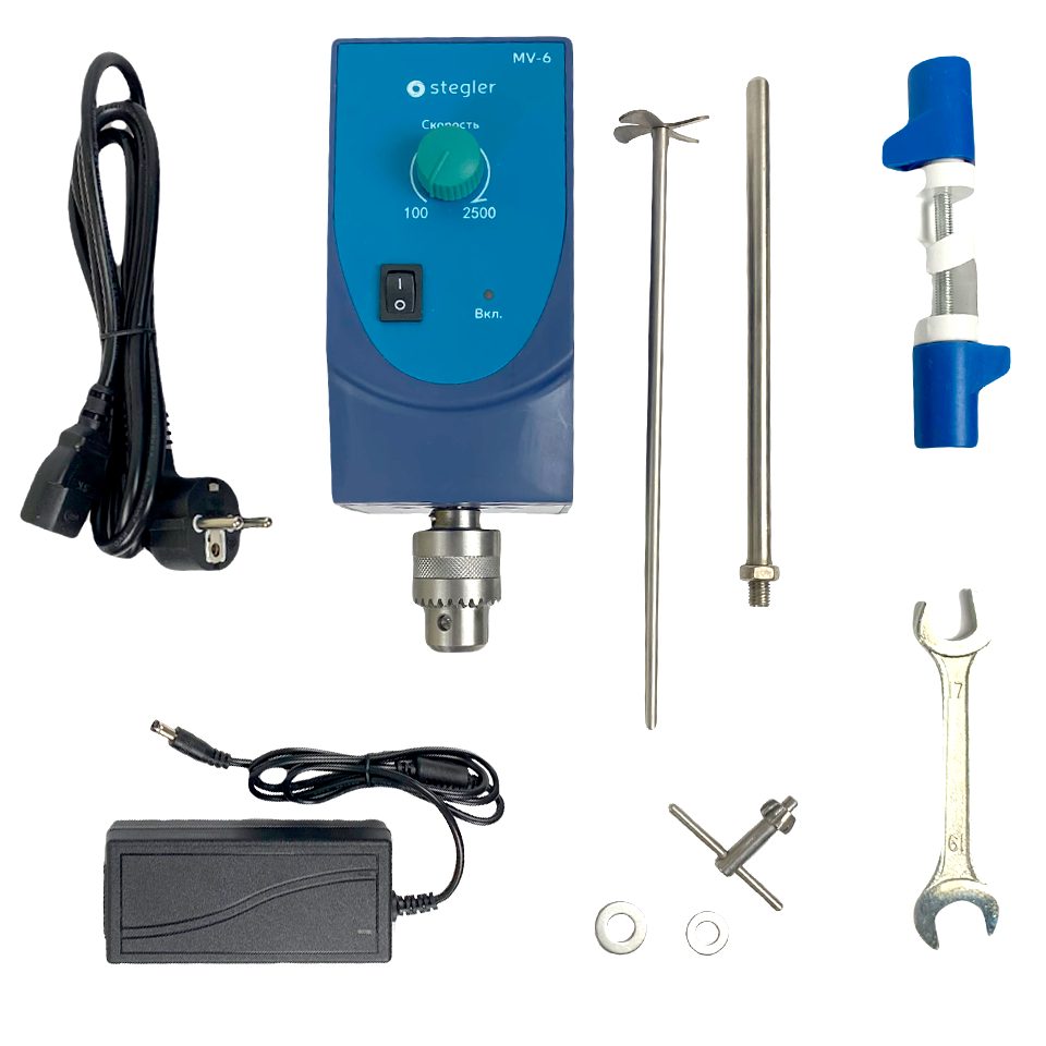 Мешалка верхнеприводная Stegler MV-6 (МВ-6) (до 20 л, 60 Вт)